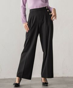 Viaggio Blu / ビアッジョブルー その他パンツ | 【新色追加】キラキラボタンワイドパンツ≪手洗い可能≫