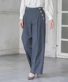 Viaggio Blu / ビアッジョブルー その他パンツ | キラキラボタンワイドパンツ≪手洗い可能≫
