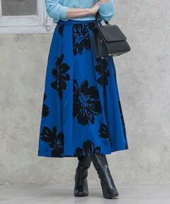 Viaggio Blu / ビアッジョブルー ミニ・ひざ丈スカート | ビッグフラワーフロッキースカート