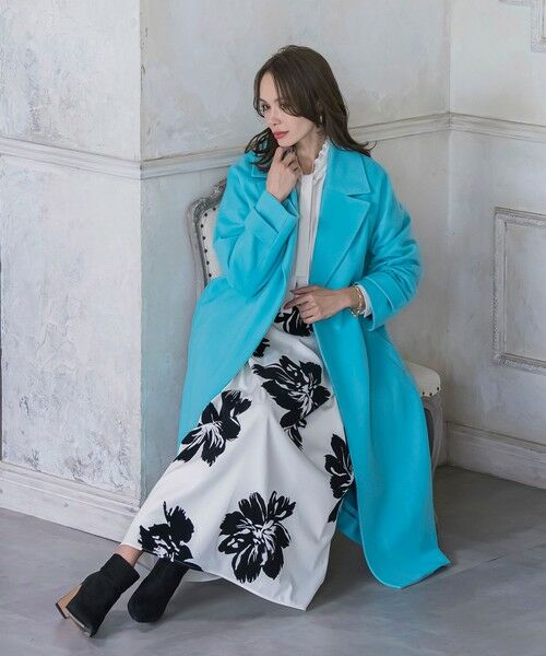 Viaggio Blu / ビアッジョブルー ミニ・ひざ丈スカート | ビッグフラワーフロッキースカート | 詳細6