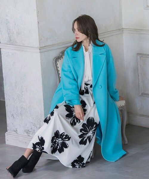 Viaggio Blu / ビアッジョブルー ミニ・ひざ丈スカート | ビッグフラワーフロッキースカート | 詳細8