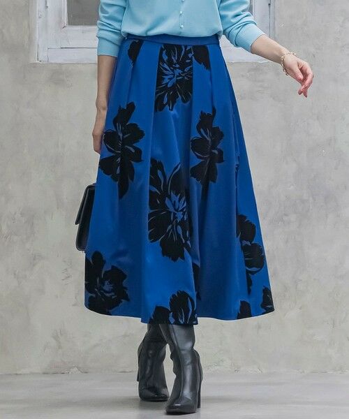 Viaggio Blu / ビアッジョブルー ミニ・ひざ丈スカート | ビッグフラワーフロッキースカート | 詳細14