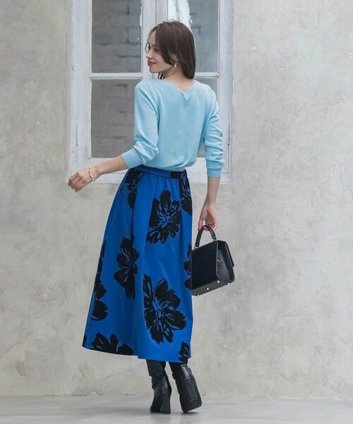 Viaggio Blu / ビアッジョブルー ミニ・ひざ丈スカート | ビッグフラワーフロッキースカート | 詳細19