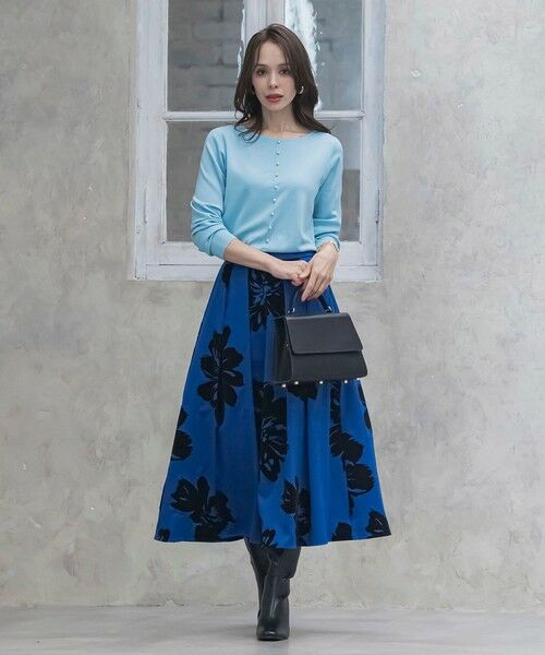 Viaggio Blu / ビアッジョブルー ミニ・ひざ丈スカート | ビッグフラワーフロッキースカート | 詳細20