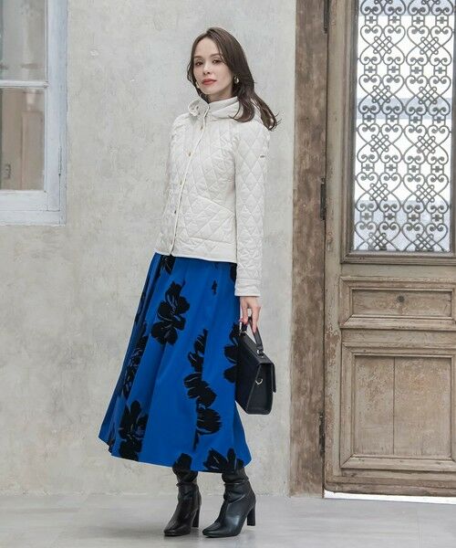 Viaggio Blu / ビアッジョブルー ミニ・ひざ丈スカート | ビッグフラワーフロッキースカート | 詳細21