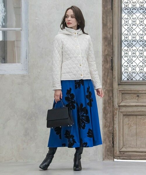 Viaggio Blu / ビアッジョブルー ミニ・ひざ丈スカート | ビッグフラワーフロッキースカート | 詳細23