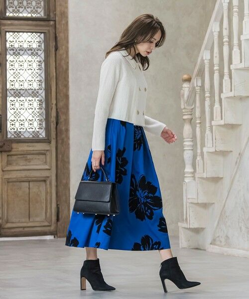 Viaggio Blu / ビアッジョブルー ミニ・ひざ丈スカート | ビッグフラワーフロッキースカート | 詳細24