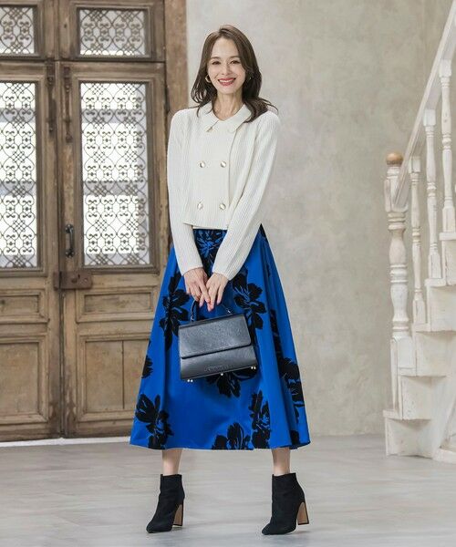 Viaggio Blu / ビアッジョブルー ミニ・ひざ丈スカート | ビッグフラワーフロッキースカート | 詳細25