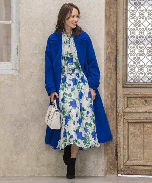 Viaggio Blu / ビアッジョブルー ミニ・ひざ丈スカート | ブルーローズプリントスカート≪洗濯機で洗える≫ | 詳細16