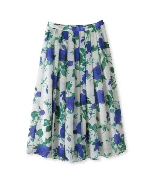Viaggio Blu / ビアッジョブルー ミニ・ひざ丈スカート | ブルーローズプリントスカート≪洗濯機で洗える≫ | 詳細21