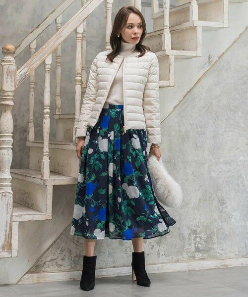 Viaggio Blu / ビアッジョブルー ミニ・ひざ丈スカート | ブルーローズプリントスカート≪洗濯機で洗える≫ | 詳細28