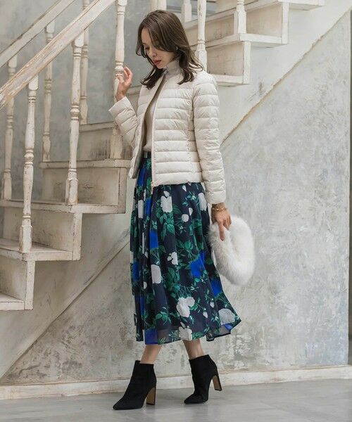 Viaggio Blu / ビアッジョブルー ミニ・ひざ丈スカート | ブルーローズプリントスカート≪洗濯機で洗える≫ | 詳細29