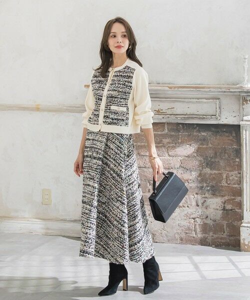 Viaggio Blu / ビアッジョブルー ミニ・ひざ丈スカート | CLARENSONミックスツイードスカート | 詳細10