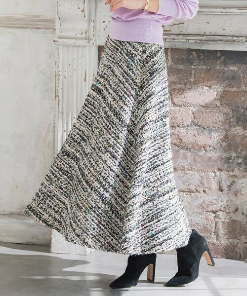 Viaggio Blu / ビアッジョブルー ミニ・ひざ丈スカート | CLARENSONミックスツイードスカート | 詳細2