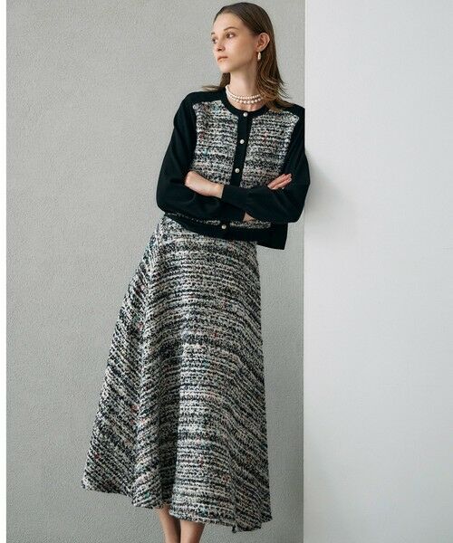 Viaggio Blu / ビアッジョブルー ミニ・ひざ丈スカート | CLARENSONミックスツイードスカート | 詳細21