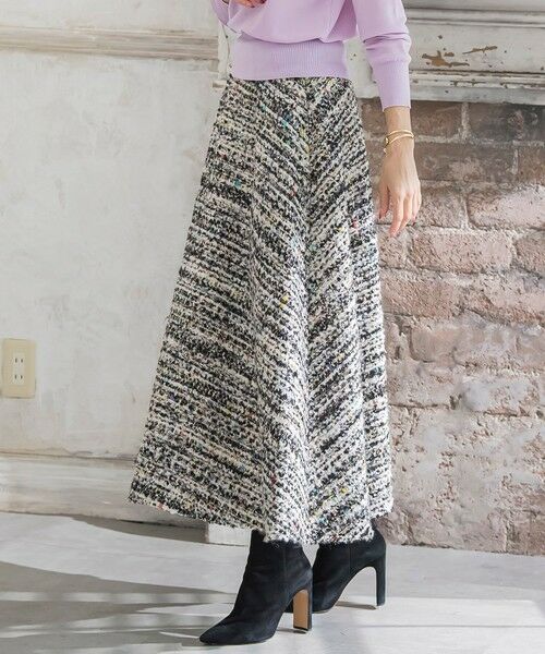 Viaggio Blu / ビアッジョブルー ミニ・ひざ丈スカート | CLARENSONミックスツイードスカート | 詳細3