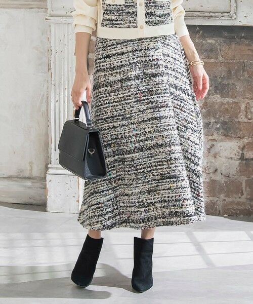 Viaggio Blu / ビアッジョブルー ミニ・ひざ丈スカート | CLARENSONミックスツイードスカート | 詳細8