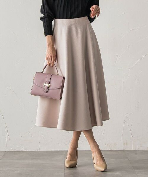 Viaggio Blu / ビアッジョブルー ミニ・ひざ丈スカート | 【新色追加】メルトンサーキュラースカート（ベージュ）
