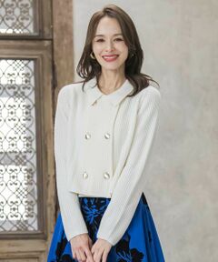 Viaggio Blu / ビアッジョブルー ニット・セーター | 襟付きニットジャケット≪手洗い可能≫