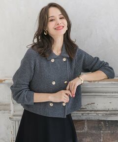 Viaggio Blu / ビアッジョブルー ニット・セーター | 襟付きニットジャケット≪手洗い可能≫