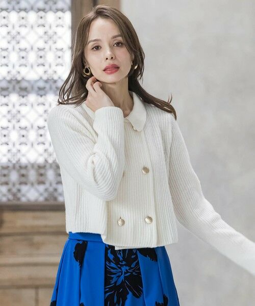 Viaggio Blu / ビアッジョブルー ニット・セーター | 襟付きニットジャケット≪手洗い可能≫ | 詳細1