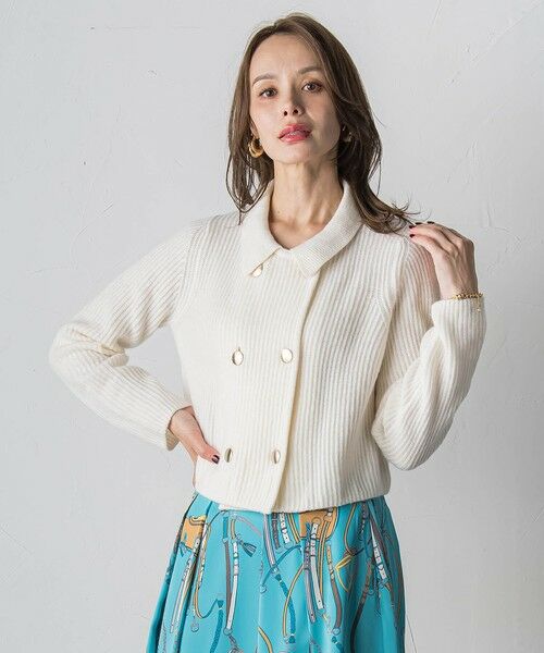 Viaggio Blu / ビアッジョブルー ニット・セーター | 襟付きニットジャケット≪手洗い可能≫ | 詳細10