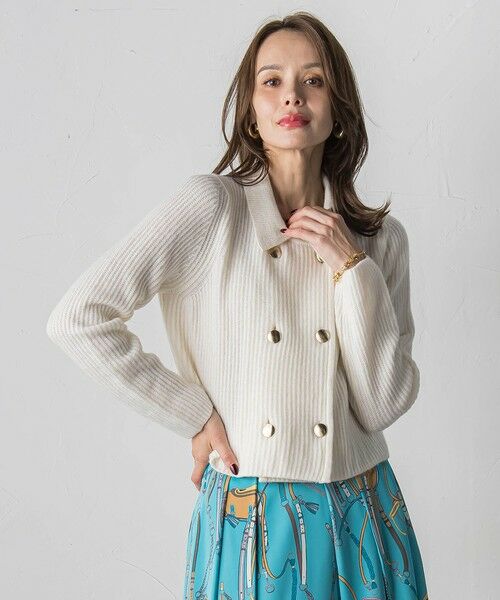 Viaggio Blu / ビアッジョブルー ニット・セーター | 襟付きニットジャケット≪手洗い可能≫ | 詳細11