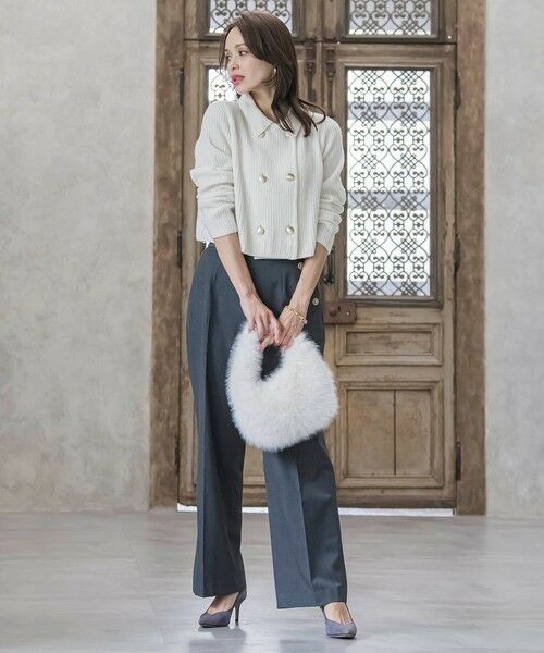 Viaggio Blu / ビアッジョブルー ニット・セーター | 襟付きニットジャケット≪手洗い可能≫ | 詳細7