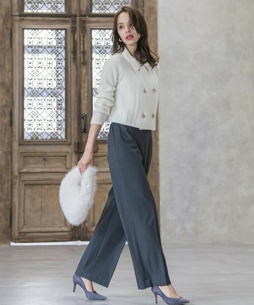 Viaggio Blu / ビアッジョブルー ニット・セーター | 襟付きニットジャケット≪手洗い可能≫ | 詳細9