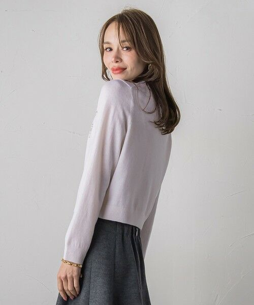 Viaggio Blu / ビアッジョブルー カーディガン・ボレロ | Vネックビジューカーディガン≪手洗い可能≫ | 詳細2