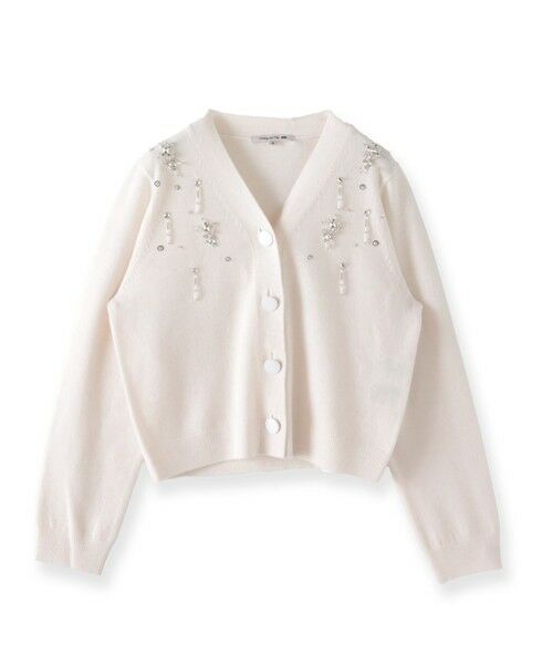 Viaggio Blu / ビアッジョブルー カーディガン・ボレロ | Vネックビジューカーディガン≪手洗い可能≫ | 詳細8