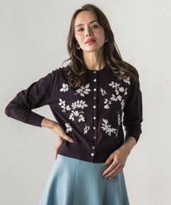 Viaggio Blu / ビアッジョブルー カーディガン・ボレロ | 【新色追加】ボタニカルモチーフ刺繍カーディガン