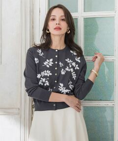 Viaggio Blu / ビアッジョブルー カーディガン・ボレロ | 【新色追加】ボタニカルモチーフ刺繍カーディガン