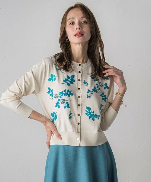 Viaggio Blu / ビアッジョブルー カーディガン・ボレロ | 【新色追加】ボタニカルモチーフ刺繍カーディガン | 詳細1