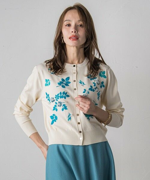 Viaggio Blu / ビアッジョブルー カーディガン・ボレロ | 【新色追加】ボタニカルモチーフ刺繍カーディガン | 詳細3