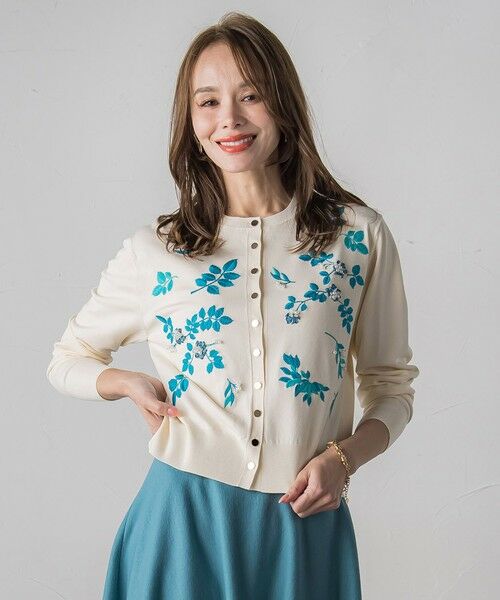 Viaggio Blu / ビアッジョブルー カーディガン・ボレロ | 【新色追加】ボタニカルモチーフ刺繍カーディガン | 詳細4