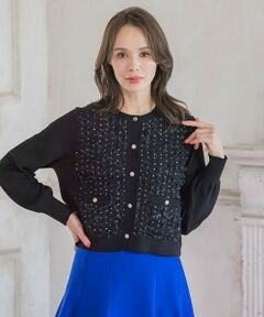 Viaggio Blu / ビアッジョブルー カーディガン・ボレロ | リボンドットツイードカーディガン