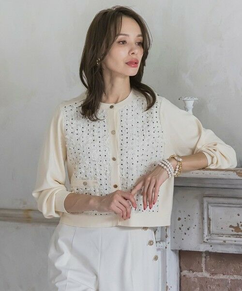 Viaggio Blu / ビアッジョブルー カーディガン・ボレロ | リボンドットツイードカーディガン | 詳細1