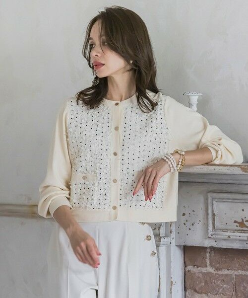 Viaggio Blu / ビアッジョブルー カーディガン・ボレロ | リボンドットツイードカーディガン | 詳細2