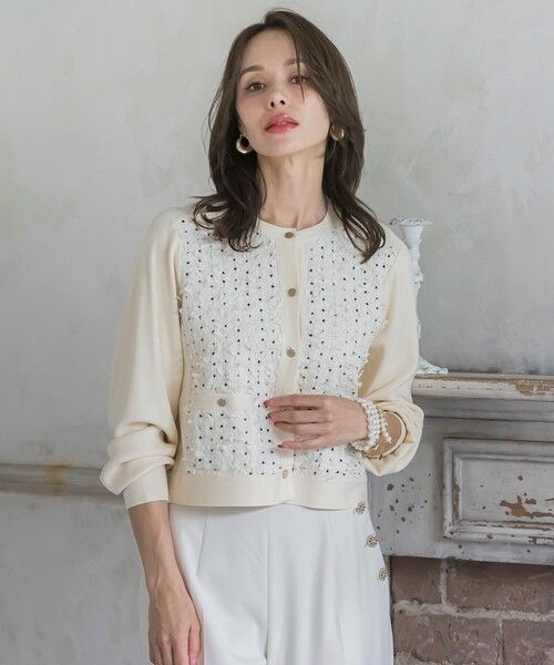 Viaggio Blu / ビアッジョブルー カーディガン・ボレロ | リボンドットツイードカーディガン | 詳細3