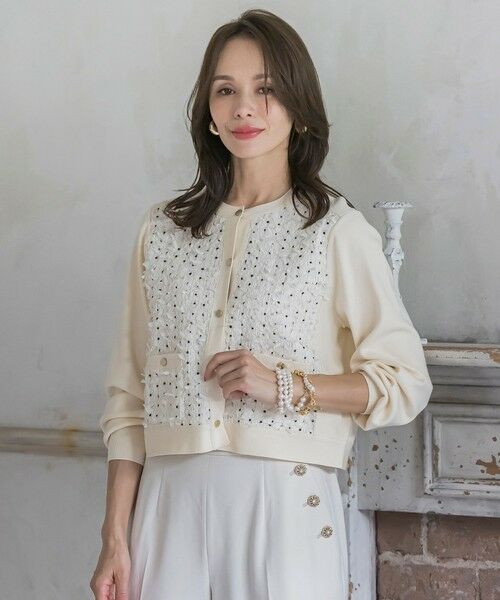 Viaggio Blu / ビアッジョブルー カーディガン・ボレロ | リボンドットツイードカーディガン | 詳細4