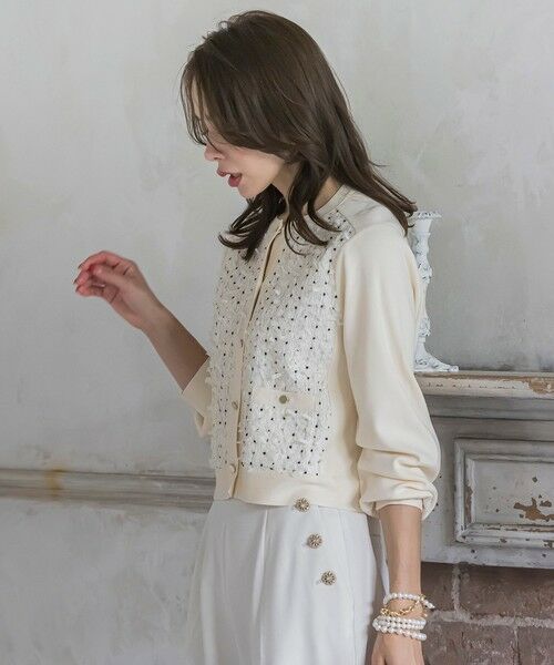 Viaggio Blu / ビアッジョブルー カーディガン・ボレロ | リボンドットツイードカーディガン | 詳細5