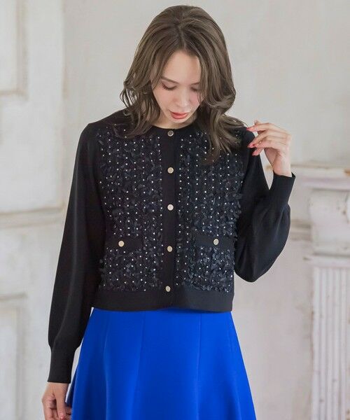 Viaggio Blu / ビアッジョブルー カーディガン・ボレロ | リボンドットツイードカーディガン | 詳細10