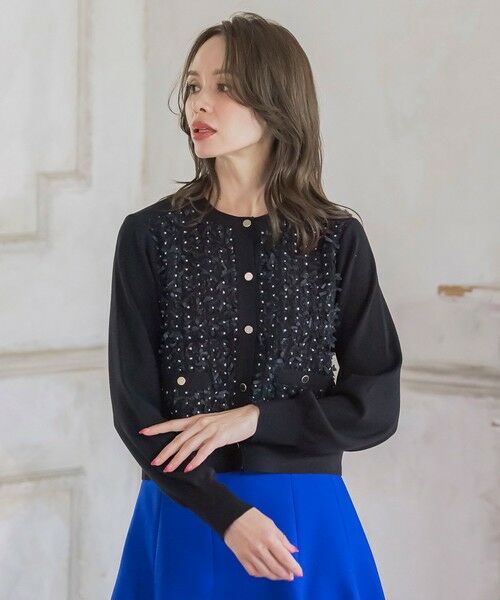 Viaggio Blu / ビアッジョブルー カーディガン・ボレロ | リボンドットツイードカーディガン | 詳細11