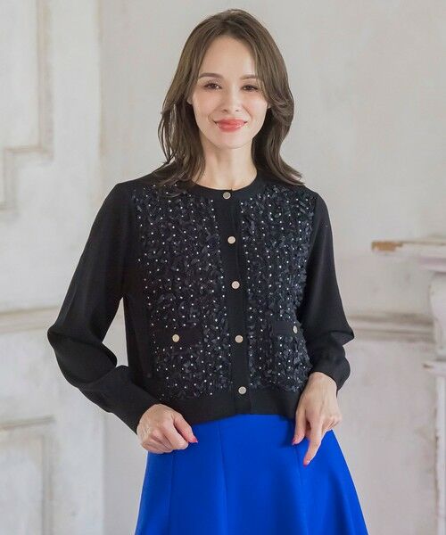 Viaggio Blu / ビアッジョブルー カーディガン・ボレロ | リボンドットツイードカーディガン | 詳細9