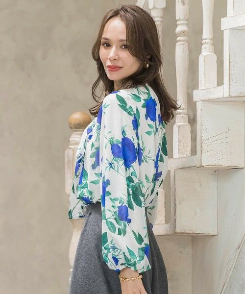 Viaggio Blu / ビアッジョブルー シャツ・ブラウス | ブルーローズプリントブラウス≪洗濯機で洗える≫ | 詳細2