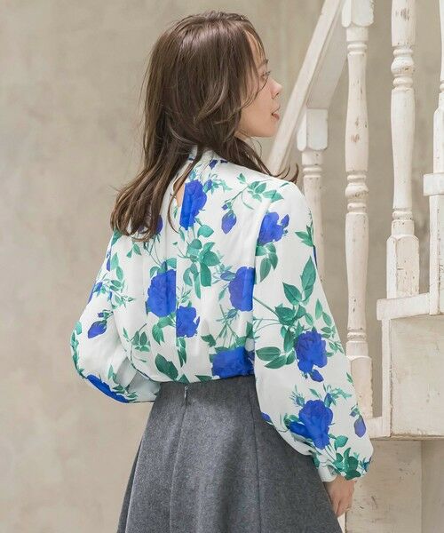 Viaggio Blu / ビアッジョブルー シャツ・ブラウス | ブルーローズプリントブラウス≪洗濯機で洗える≫ | 詳細3