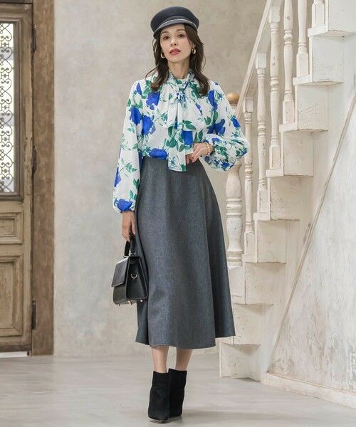Viaggio Blu / ビアッジョブルー シャツ・ブラウス | ブルーローズプリントブラウス≪洗濯機で洗える≫ | 詳細4