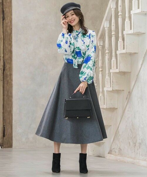 Viaggio Blu / ビアッジョブルー シャツ・ブラウス | ブルーローズプリントブラウス≪洗濯機で洗える≫ | 詳細5