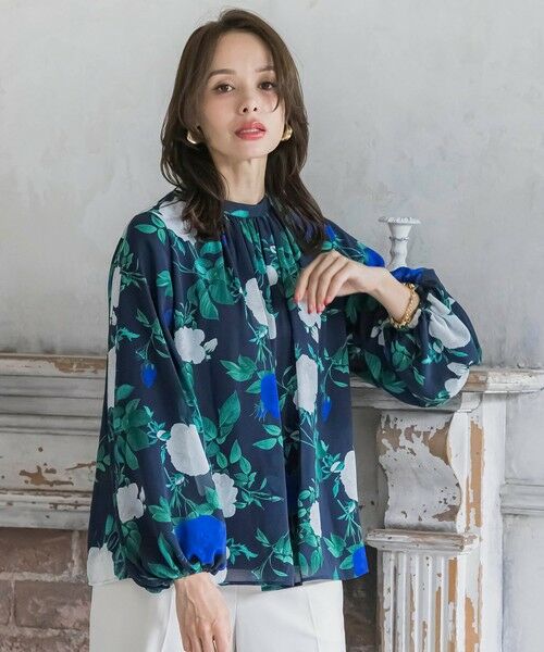 Viaggio Blu / ビアッジョブルー シャツ・ブラウス | ブルーローズプリントブラウス≪洗濯機で洗える≫ | 詳細26
